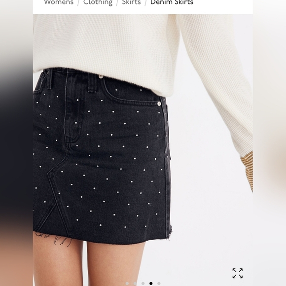 Madewell Black Embellished Mini Skirt - Picture 1 of 5